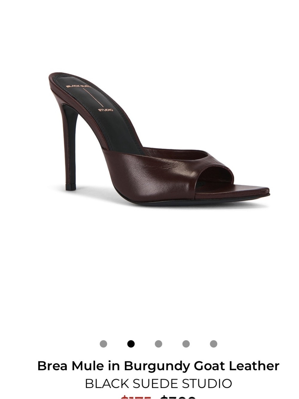BLACK SUEDE STUDIO BREA MULE HEEL